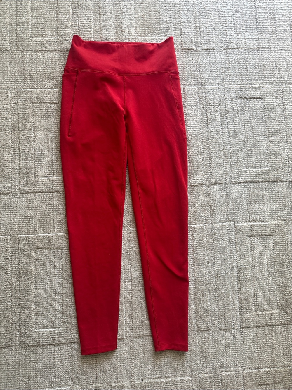 DSG Red High-Waist Active Leggings with Pockets